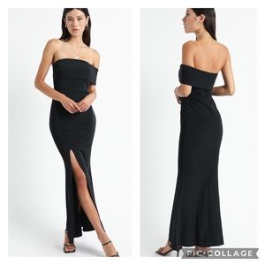 Showpo. Black Maxi Thigh Split Party Dress size 4